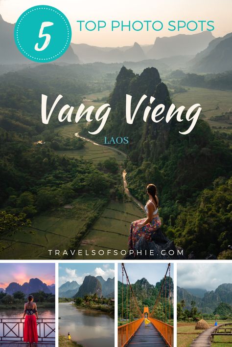 The top 5 photo spots in Vang Vieng, Laos to help you find those perfect Instagram-worthy locations. Vang Vieng, Laos Travel, Visit Asia, Mexico Destinations, Luang Prabang, Travel Destinations Asia, Asia Travel Guide, Southeast Asia Travel, Asia Destinations