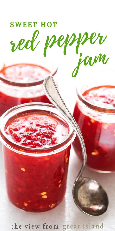 Red Pepper Jam Red Pepper Jelly Recipe, Red Pepper Jam, Pepper Jam, Pepper Jelly Recipes, Food Canning, Red Pepper Jelly, Freezer Jam Recipes, Red Jalapeno, Hot Pepper Jelly