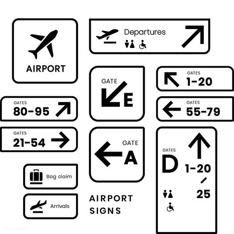 Guide Icon, Deadpool Stickers, Lightbox Signage, Plane Icon, Airport Signs, Utilitarian Design, Storefront Signs, Airplane Birthday Party, Sign System