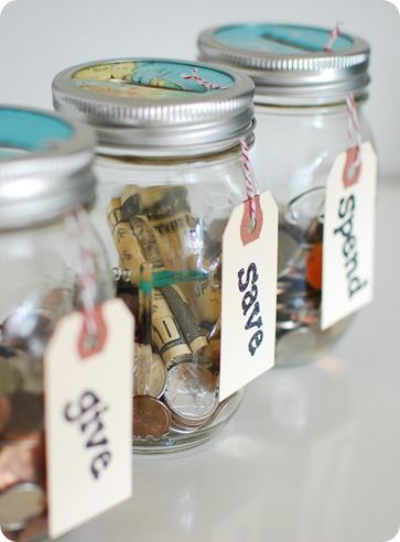 Spend Save Give Jars Diy, Cute Money Saving Jars, Money Jar Aesthetic, Diy Money Jar, Money Jar Ideas, Saving Money Jars, Savings Jar Diy, Money Jars Diy, Money Bottle