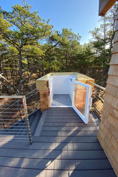 Exterior wheelchair lift to serve deck Home Elevators, Residential Elevator, Massachusetts Home, Wheel Chair, Lift Design, Outdoor Stairs, Wedding Event Venues, Deck Ideas, House Elevation