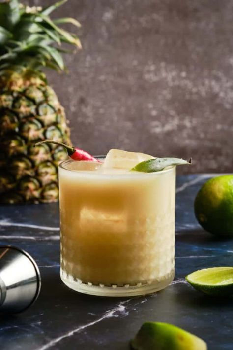 My Thai Cocktail Recipe - Twist and Toast Thai Cocktails, Thai Drinks, Thai Chili Pepper, Spicy Drinks, Tea Cocktail, Good Rum, Famous Cocktails, Spicy Margarita, Cocktail Serving