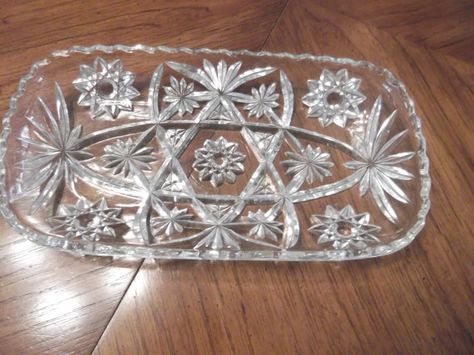 Sale Vintage Estate Star of David EAPG by RelicsFromThePast, $10.50 Relish Trays, Pearl Necklace Vintage, Serving Trays With Handles, Glass Stars, Wedding Bridal Jewellery, Star Pattern, Cream And Sugar, Star Of David, Anchor Hocking