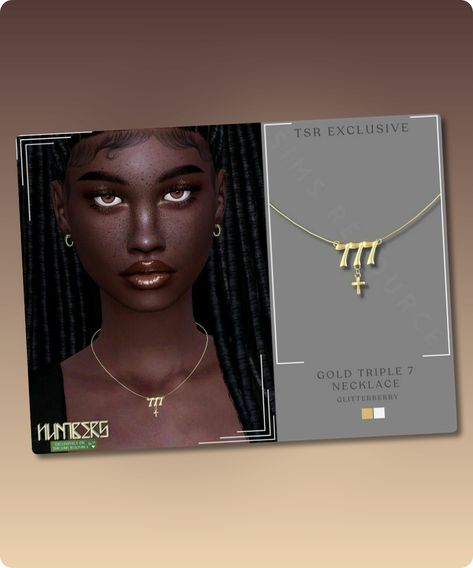 A numbers collection necklace. A triple 7 necklace set in gold and silver with cross pendant #sims4cc #accessories #sims4 #necklace #sims #gaming Cc Necklace Sims 4, Ts4 Necklace Cc, Sims 4 Cc Jewelry Necklaces, Necklace Sims 4 Cc, Sims4cc Accessories, Sims 4 Necklace Cc, Sims 4 Cc Necklace, Sims 4 Necklace, Sims Accessories