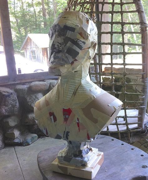 my big creative year : paper mache – ann wood handmade Paper Mache Bust Diy, Paper Mache Sculpture Ideas, Armature Sculpture, Realistic Paper Flowers, Drawing Everyday, Paper Mache Projects, Mache Art, Paper Mache Animals, Paper Art Sculpture