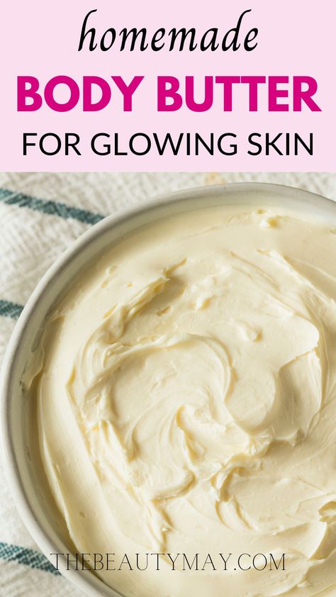 This post will guide you through a recipe of a luxurious homemade body butter for glowing skin that your skin will love! Body Butter Ingredients, Diy Body Cream Recipes, Home Made Body Lotion Recipe, Diy Skin Care Recipes Moisturizer Homemade Body Butter, Bisnis Ideas Diy, Body Butter Benefits, Easy Body Butter Recipes, Body Lotion Recipe, Diy Body Cream