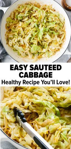 Cooked Cabbage Recipes, Sliced Cabbage, Cabbage Side Dish, Cabbage Recipes Healthy, Buttered Cabbage, Sauteed Cabbage, Cabbage Recipe, Cooked Cabbage, Side Dish Recipes Easy