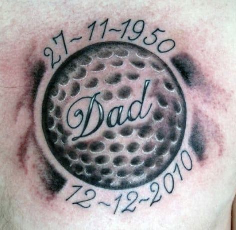 Grandfather Tattoo, Golf Tattoo, Tattoo For Dad, Rip Tattoos, Golf Sayings, Tattoos For Dad, Tattoos For Dad Memorial, Memorial Tattoo Designs, Memorial Tattoo Ideas