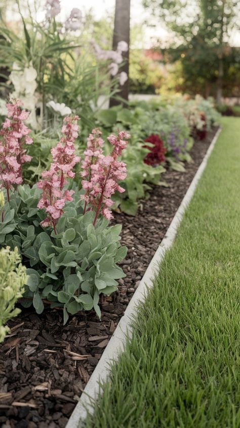 Create a crisp, clean lawn edge with a mulched trench border! 🌿✨ This simple yet effective landscape edging keeps grass in check while adding a polished, natural look to your yard landscape. Perfect for low-maintenance gardens, front yards, and backyard borders! 🏡🔥 #MulchBorder #LandscapeEdging #GardenInspo #BackyardBorderIdeas #EdgingLandscape #YardLandscape Best Zero Turn Mower, Edging Landscape, Metal Garden Edging, Lawn Borders, Stone Edging, Flower Bed Edging, Garden Retaining Wall, Landscape Edging, Lawn Edging