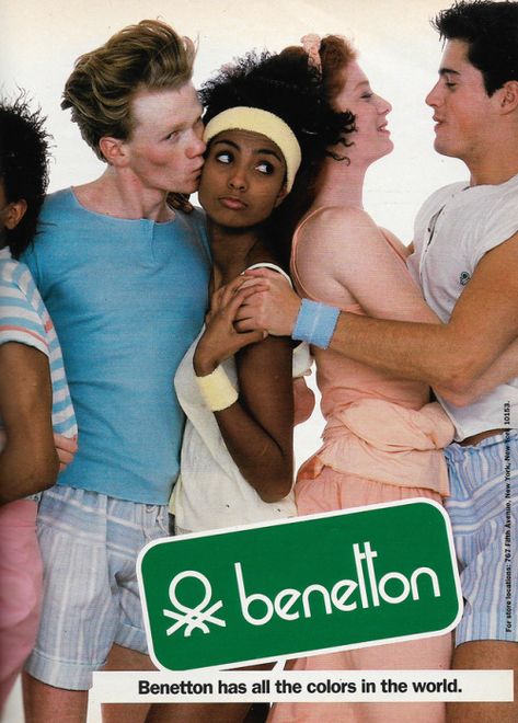 1984 United Colors of Benetton United Colors Of Benetton Campaign, 1984 Fashion, United Colors Of Benneton, Seventeen Magazine Covers, Seventeen Magazine Fashion, Just Seventeen, Justin Bieber Facts, Destination Unknown, Fashion 1980s