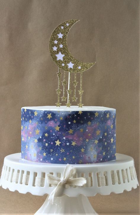 Moon And Stars Cake, Galaxy Cake, Cake Wraps, Smash Cake, Cake Decorating Frosting, Pecan Cake, Creative Cake Decorating, Cake Decorating Videos, Edible Cake