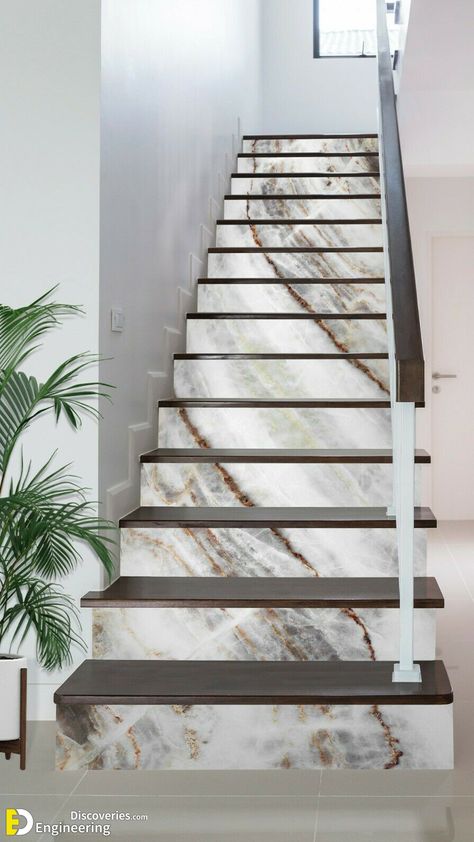 Stair Case Tiles Design, Granite Staircase Design Modern, Granite Stairs Design Modern, Stairs Railing Design, Stair Design Ideas, Duplex Staircase, Stairs Tiles Design, Staircase Detail, Railings Stairs