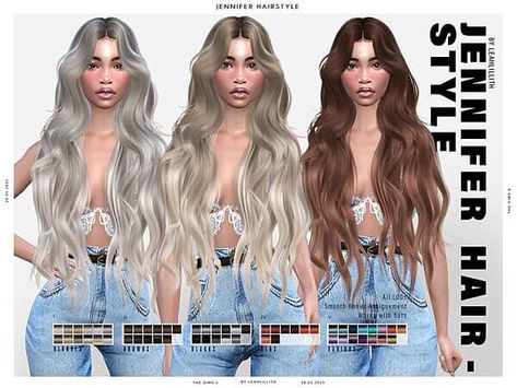 Jennifer Hairstyle by Leah Lillith for Sims 4 Sims 4 Hair Leah Lillith, Sims 4 Cc Teenage Hair, Best Cc For Sims 4, Sims 4 Egirl Hair, Sims 4 Cc Hair Leahlillith, Sims 4 Cc Leah Lillith Hair, Clersims Sims 4, Sims 4 Cc Free Downloads Hair, Ts4 Female Hair Cc