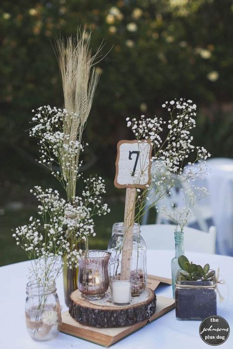 Alstroemeria Centerpiece, Wheat Centerpieces, Wheat Wedding, Diy Wedding Planner, Baby Shower Bbq, Rustic Wedding Table, Wedding Favors Fall, Wedding Centerpieces Diy, Floral Arrangements Wedding