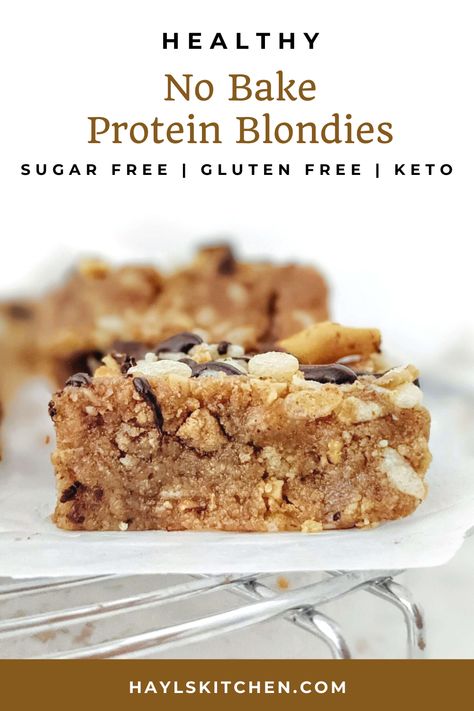 Protein Squares, Gluten Free Protein Desserts, Cooking With Protein Powder Low Carb, Bake With Protein Powder, Protein Powder Baking, Protein Baking Recipes, Protein Powder Recipes Low Carb, Protein Powder Dessert Recipes, Low Carb Blondies