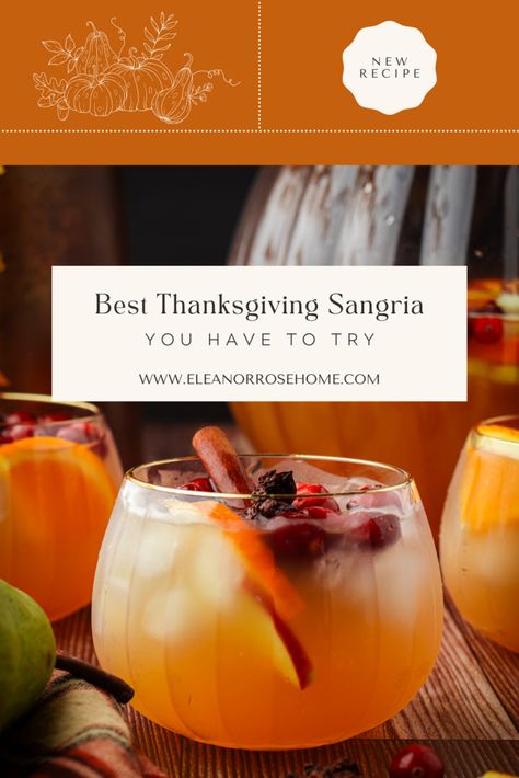 This recipe for the best Thanksgiving sangria is going to bring a little extra joy to your Thanksgiving feast. It’s the perfect balance of sweet, tart, and spiced—everything you want in a fall cocktail! Best Thanksgiving Sangria, Thanksgiving Sangria Recipes, Holiday Sangria Recipes, Thanksgiving Sangria, Apple Cider Sangria Recipe, Best Sangria Recipe, Fall Sangria Recipes, Thanksgiving Punch, Easy Sangria Recipes