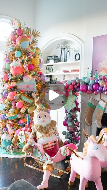 SAMI RICCIOLI on Instagram: "Only 10 more sleeps!! Love the morning light on this delicious display 🍰🍭   Share this reel to your story and I will pick one of you and send you a Glitterville macaron display piece 💕🍭  #candyland #christmasdecor #christmas #christmastree #pinkmas" Glitterville Christmas, Macaron Display, Candyland Christmas, Gum Drops, Candy Land, Morning Light, Pick One, Macarons, The Morning