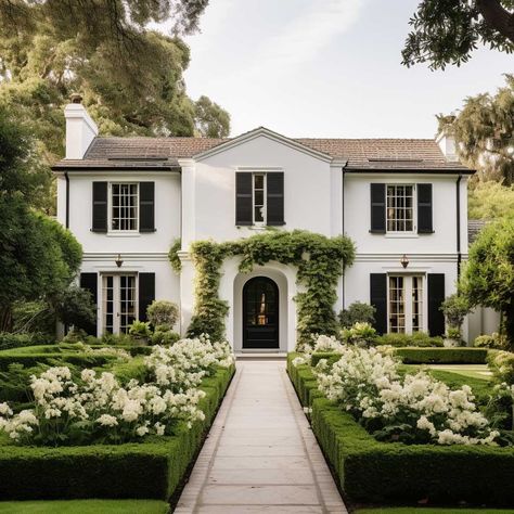 3 Tips for Maintaining a White Paint House Exterior • 333+ Images • [ArtFacade] Stucco White House, White Historic Home Exterior, New Traditional Home Exterior, Neo Georgian House Exterior, White Exterior House With White Windows, Stucco Exterior Remodel, Flat Front House Exterior, Antique White Usa Exterior, Antique White House Exterior