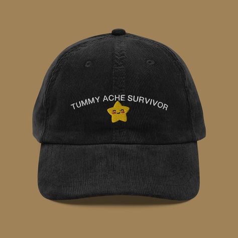 Gear up for a dose of humor and resilience with our Tummy Ache Survivor Corduroy Hat! 🧢 Crafted from soft and breathable 100% cotton corduroy, this embroidered old-school cap is designed to add a playful touch to your everyday style. Design Inspiration: 💡 Embroidered with the witty declaration "Tummy Ache Survivor," this cap is all about celebrating those moments of triumph over discomfort and indulgence. It's a cheeky reminder that life's challenges can be overcome with humor and resilience, Tummy Ache Survivor, Funny Baseball Caps, Pump Covers, Silly Shirt, Tummy Ache, Corduroy Hat, Funny Baseball, Baseball Humor, Funny Hats