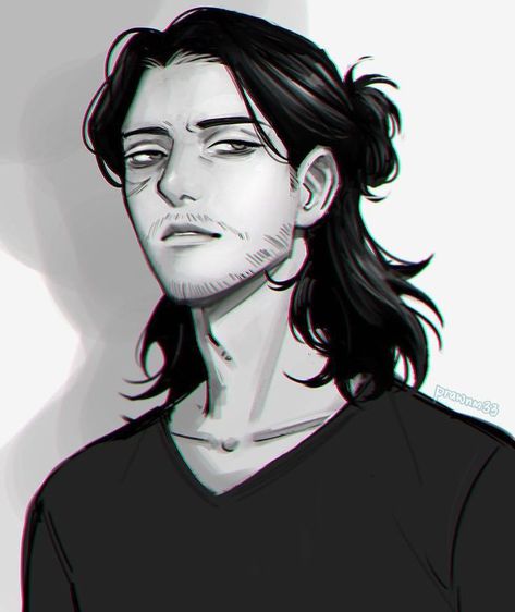 Long Hair Drawing, Anime Long Hair, Shota Aizawa, My Hero Academia Eraserhead, Pelo Anime, Hairstyle For Men, Men's Long Hairstyles, Hair Sketch, Boys Long Hairstyles