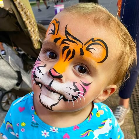 Cute Monkey Face Paint, Dragon Face Painting Easy, Lion Face Painting For Kids, Face Painting Eye Designs, Rainbow Cheetah Face Paint, Tiger Face Paint Easy Step By Step, Facepainting Ideas Adults, Face Painting Animals Easy, Jungle Face Paint