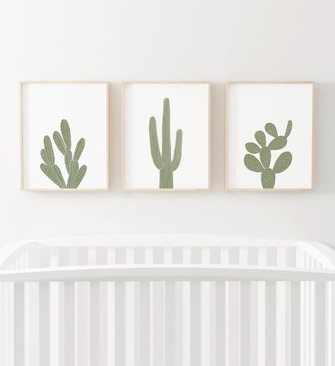 Southwestern Nursery Decor, Southwestern Nursery, Watercolour Plants, Plants Wall Decor, Posters For Living Room, Cactus Prints, Western Nursery, Cactus Nursery, Boho Cactus