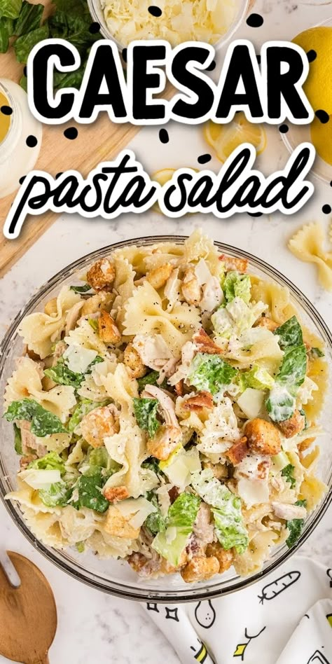 Taco Pasta Salad, Caesar Pasta Salad, Caesar Pasta, Chicken Caesar Pasta Salad, Pasta Salad Ingredients, Cold Pasta Salad Recipes, Spaceships And Laser Beams, Cold Pasta Salad, Salad Pasta