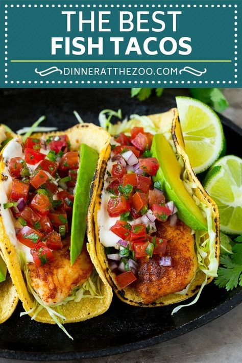 Fish Tacos Recipe | Tilapia Fish Tacos #tacos #fish #tacotuesdady #avocado #dinner #dinneratthezoo Fish Tacos With Avocado, Tilapia Fish Tacos, Avocado Dinner, Tacos Fish, Fish Tacos Tilapia, Fish Tacos With Cabbage, Tilapia Tacos, Pescatarian Meals, Healthy Taco Recipes