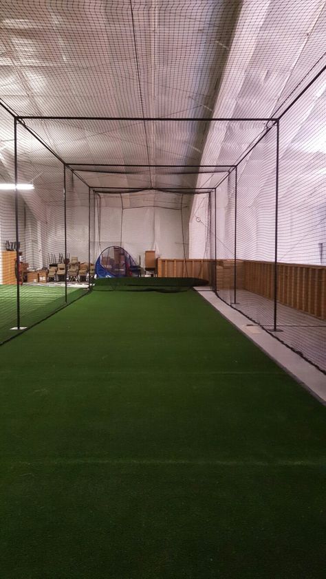 Indoor Batting Cage, Softball Batting, Cricket Nets, Batting Cage, Batting Cages, Baseball Softball, Aesthetic Room, Tennis Court, Softball