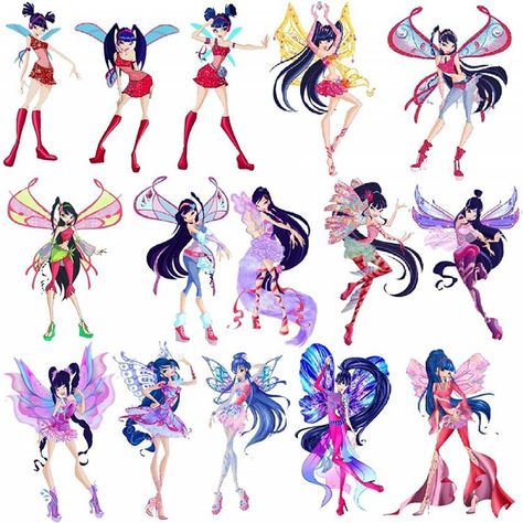 Bloom trên Instagram: “Musa's fairy forms. From season 1-7 including wow. Its not completed yet. I am eager to see Musa's starlix. #winxckub #winx #musa…” Musa Transformation, Cartoon Fairies, Winx Club Musa, Winx Musa, Garden Fairy Costume, Twilight Equestria Girl, Winx Aesthetic, Musa Winx, Las Winx