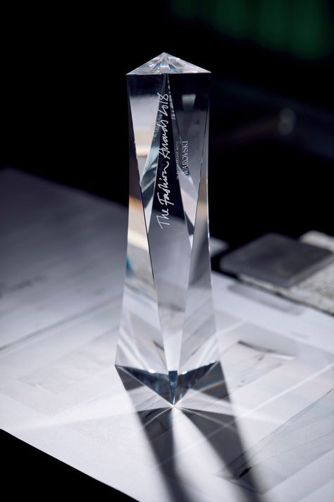 David Adjaye fashion award trophy Fashion Awards Trophy, David Adjaye, Glass Trophy, Crystal Trophy, Glass Trophies, Food Logo Design Inspiration, Award Plaques, Award Trophy, Glass Awards