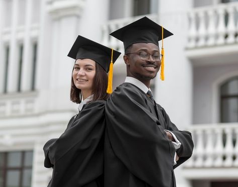 Premium Photo | Medium shot colleagues posing together Medium Shot Photography, Post Linkedin, Graduation Shoot, Types Of Shots, 2 Best Friends, Graduation Photography Poses, Studio Poses, Graduation Picture Poses, Graduation Gown