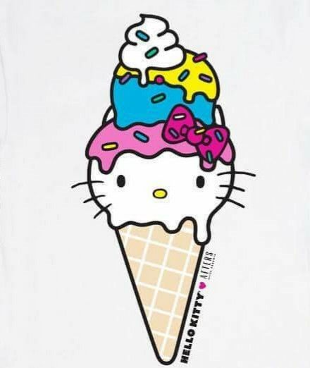 Hello Kitty x Afters Ice Cream Ice Cream Hello Kitty, Afters Ice Cream, Hello Kitty Ice Cream, Ice Cream Tattoo, Tattoos 2022, Kitty Ideas, Ice Cream Images, Kitty Pics, Images Hello Kitty