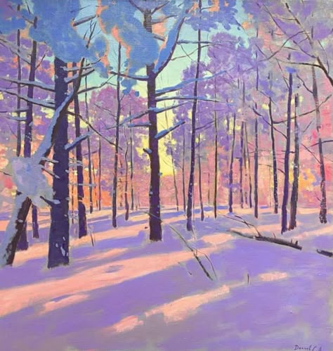 “In the winter forest” 2023 Sergei Danchev Born (1981) Oil, Canvas Whimsy Garden, Abstract Painting Acrylic Modern, Winter Paintings, Winter Painting, Impasto Painting, Oil Canvas, Winter Forest, Landscape Illustration, Realistic Art