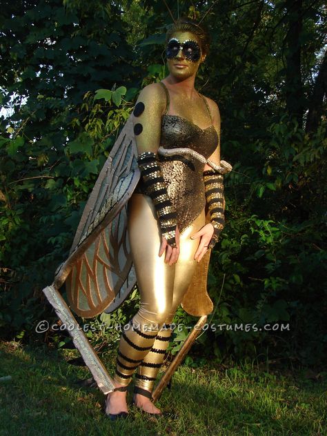 Grasshopper Costume, Drama Club Ideas, James And The Giant Peach Costume, Peach Costume, Girl Scout Activities, The Giant Peach, Homemade Costume, Golden Butterfly, Drama Club