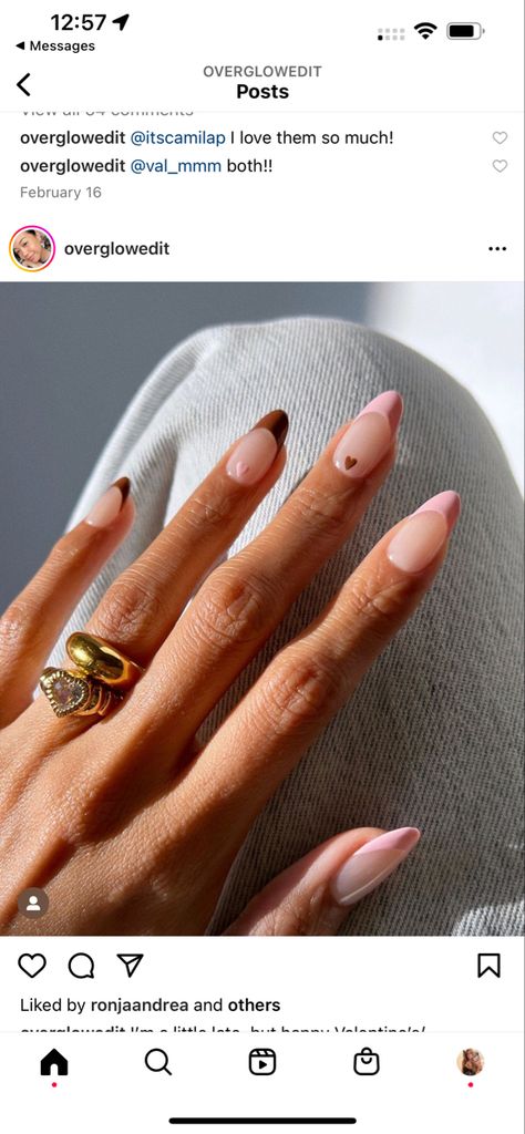 French Tip Almond, Pink French Manicure, Almond Shaped Nails, Bridal Nails Designs, Brown French, Brown Nails Design, Formal Nails, Shaped Nails, Almond Shape Nails