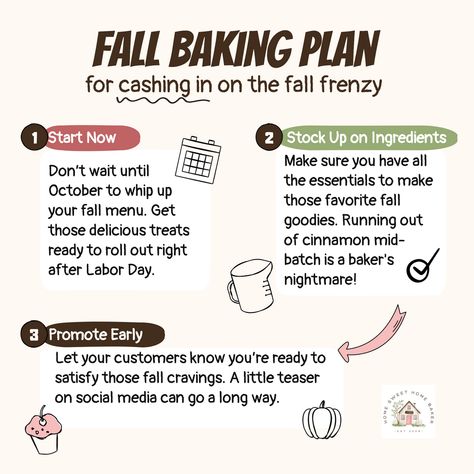 4 Steps For Planning Your Fall Baking Menu | Home Sweet Home Baker Fall Bakery Menu Ideas, Home Bakery Menu Ideas, Bakery Menu Ideas, Beach Theme Cupcakes, Home Bakery Business, Fall Menu, Bakery Menu, Birthday Traditions, Baking Items