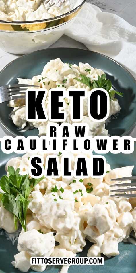 Keto Cauliflower Salad Recipes, Raw Cauliflower Recipes, Califlower Recipes Salads, Cauliflower Recipes Salad, Calflower Salad, Cauliflower Salad Recipes Cold, Cauliflower Dressing, Keto Cauliflower Salad, Raw Veggie Recipes