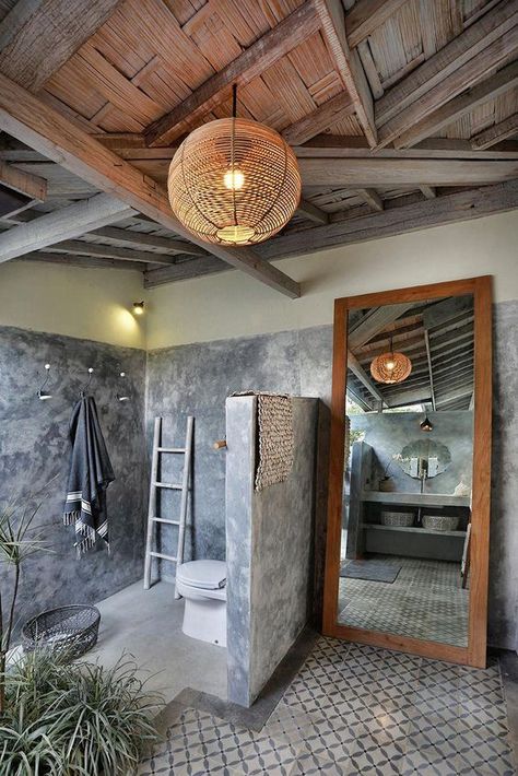 Balinese Bathroom, Modern Moroccan Decor, Hotel Lobby Design, Bali House, Bad Inspiration, Outdoor Bathrooms, Hotel Decor, Luxury Decor, Home N Decor