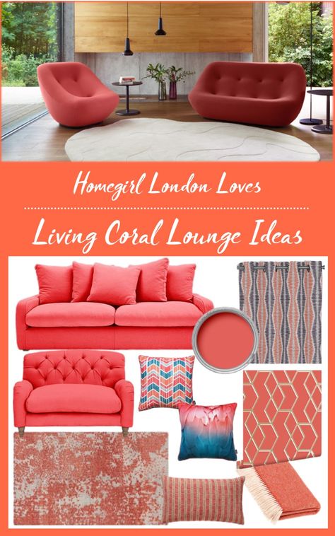 Rooms Edit: Living Coral Lounge Ideas. Pantone has just announced their Pantone Colour of the Year 2019 which is Living Coral. They call it an animating and life-affirming coral hue with a golden undertone. The Pantone reference is 16-1546 should you want to get an exact colour match. I’ve picked out my favourite Living Coral colour sofas, cushions, rugs and throws to help you embrace this joyful shade. See my Living Coral Lounge Ideas for inspiration. Coral Sofa Living Room, Coral Living Rooms, Coral Sofa, Coral Home Decor, Sofa Bed Queen, Craft Table Diy, Coral Colour, Glam Living Room, Bed Queen