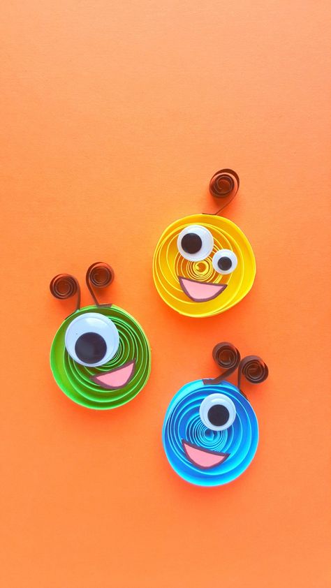 Monsters Craft, Diy Easy Paper Crafts, Arts And Crafts For Kids Easy, Spooky Funny, Monster Craft, Paper Quilling For Beginners, Simple Activities, Monster Crafts, Quilled Paper Art