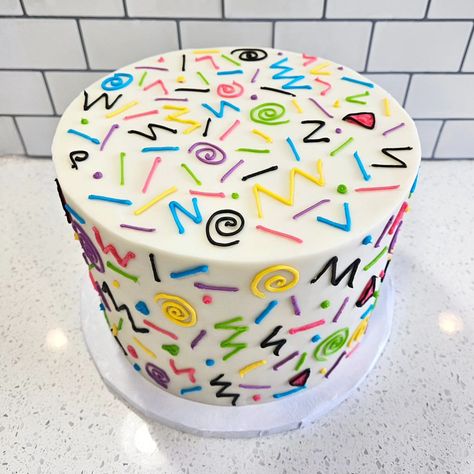 This gluten free birthday cake was all about the 90s vibes ✌🏻 . . . #90scake #90s #birthdaycakeideas #glutenfreecake #2024cake #cake #cakedecorating #cakesofinstagram #cakedesign #cakestagram #cakeart #buttercream #buttercreamcake #cakedecorator #cakecakecake #yycliving #yyclocal #yycfood #yyceats #yyc #calgary #cochrane #alberta #cochranealberta #cochraneab #cochranelocal #cochranesmallbusiness #calgarycakes #cochranecakes 90s Style Birthday Cake, 90s Cake Ideas, 2000s Cake, 90s Birthday Cake, 90s Cake, Cochrane Alberta, Gluten Free Birthday Cake, 90th Birthday Cakes, 90s Theme