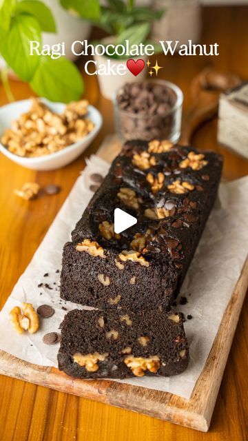 Ragi Chocolate Cake, Ragi Cake Recipe, How To Make Cake At Home Without Oven, How To Make Cake At Home, Saloni Kukreja, Chocolate Walnut Cake Recipe, Chocolate Walnut Cake, Walnut Cake Recipe, Ragi Flour