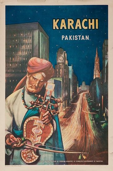 Karachi Pakistani Art, Vintage Airline Posters, Tourism Poster, Poster City, Karachi Pakistan, Vintage Airlines, Vintage Poster Art, Romantic Travel, Vintage Travel Posters