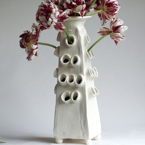 Ikebana Ceramics, Bohemian Vase, Vase Deco, Sculptures Céramiques, Pottery Handbuilding, Slab Pottery, Handmade Vase, Hand Built Pottery, Clay Vase