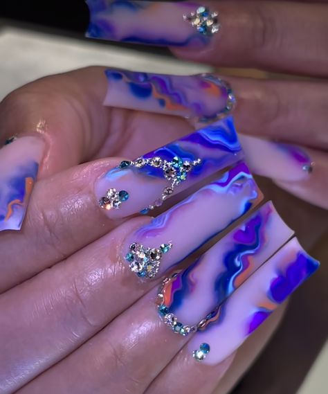 Pisces Nails, Quinceanera Nails, Long Acrylic Nail Designs, Drip Nails, Dope Nail Designs, Exotic Nails, Long Acrylic Nails Coffin, Acrylic Nails Coffin Pink, Nails Only