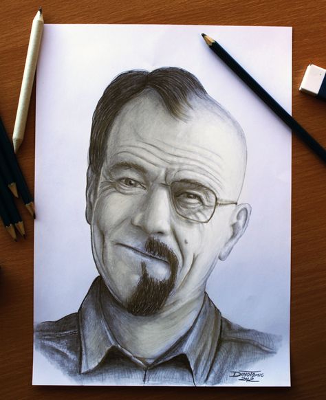 Bad Fan Art, Breaking Bad Funny, Circus Tattoo, Bad Drawings, Artist Tips, Walter White, White Pencil, Two Faces, Pencil Portrait