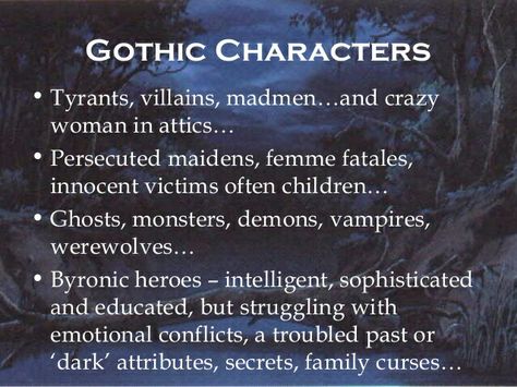 Gothic Characters Gothic Writing Aesthetic, Byronic Hero Aesthetic, Writing Gothic Fiction, Gothic Novel Aesthetic, Gothic Literature Aesthetic, Gothic Names, Magical Writing, Southern Gothic Literature, Gothic Study