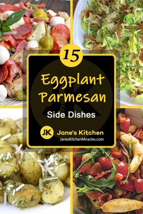 What to serve with eggplant parmesan doesn't just have to be pasta. Check out this delicious list of additional sides to create your perfect pairing tonight.#sidedish #sidedishes #sidedishrecipes #eggplantparmesan #eggplantparmesansidedishes #eggplantparmesanrecipes #recipes #eggplantparmesansides #eggplantparmesandessert Eggplant Side Dishes, Gluten Free Veggies, Healthy Eggplant, Eggplant Parmesan Baked, Eggplant Recipes Parmesan, Antipasto Salad, Salads To Go, Gluten Free Sides, Pasta Sides