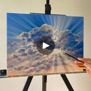 643K views · 23K reactions | How To Paint Sun Rays Cloud With Acrylics 🎨 | How To Paint Sun Rays Cloud With Acrylics 🎨 #art #painting #acrylicpainting | By Feliks K | Facebook How To Paint Sun Rays, Sun Ray Painting, How To Paint The Sun, Paint Sun, Painting Clouds, Diy Clouds, Light Rays, Acrylic Painting Tutorials, Cloud Painting